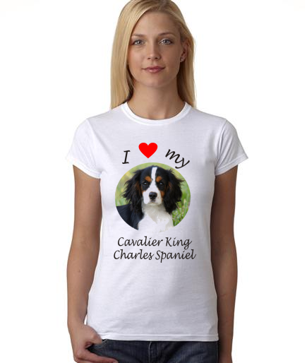 Dogs - I Heart My Cavalier King Charles Spaniel on Womans Shirt